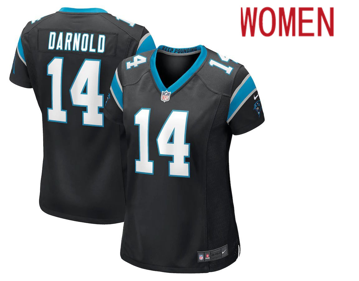 Women Carolina Panthers #14 Sam Darnold Nike Black Game NFL Jersey